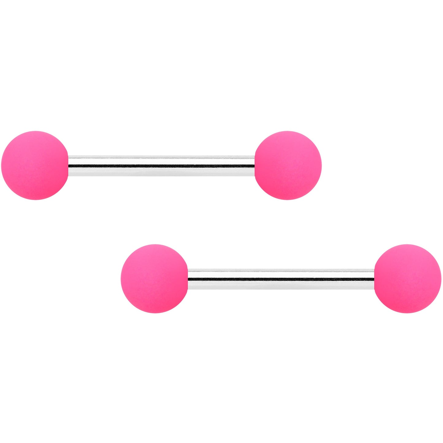 14G 9/16 Mint Green Hot Pink Matte Barbell Nipple Ring Set of 4