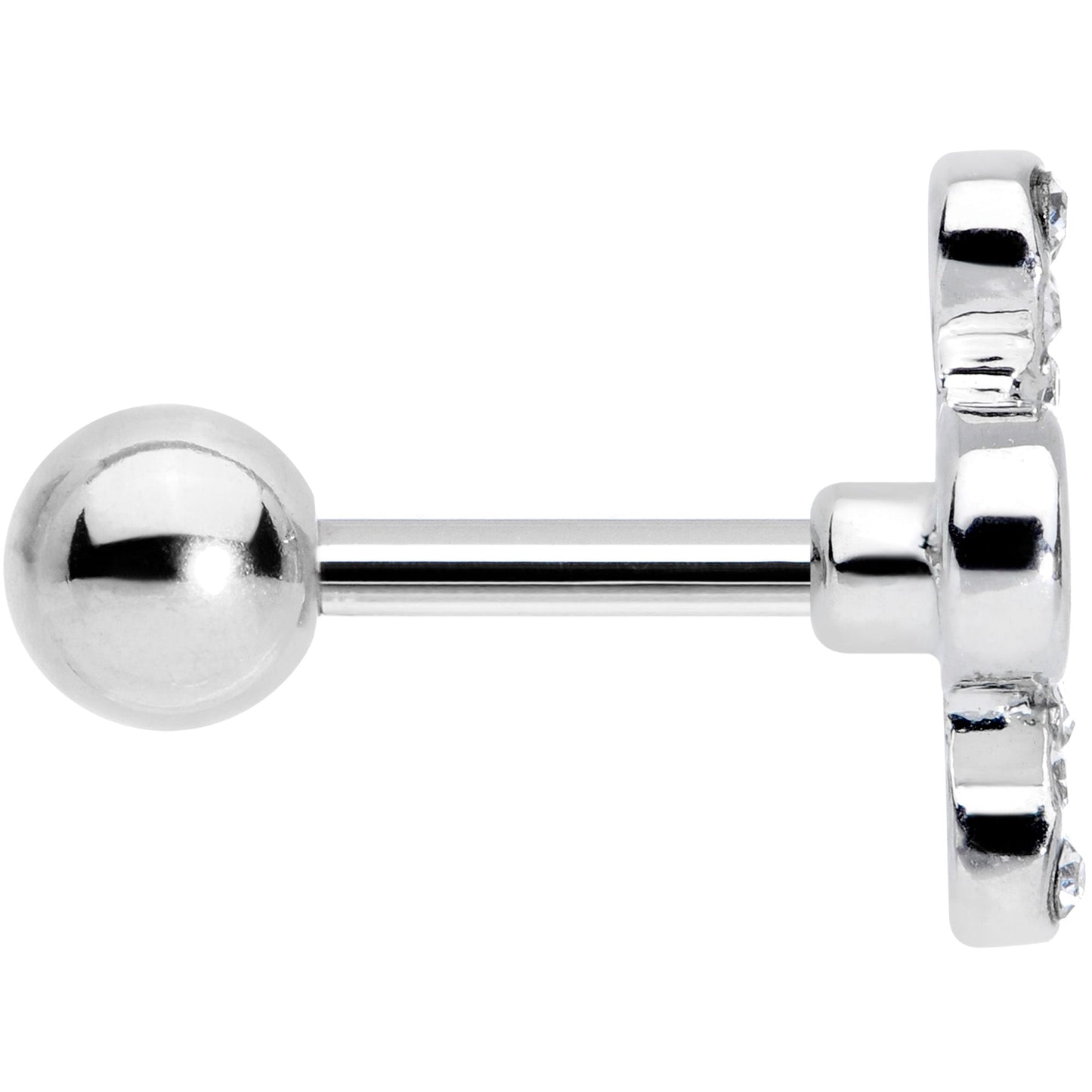 16G 1/4 Clear Gem Heart Shamrock St Patricks Day Cartilage Tragus