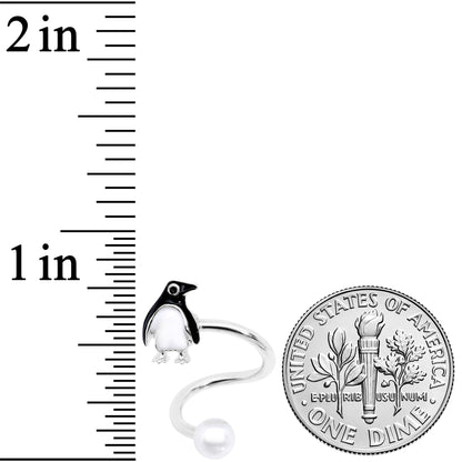 Winter Penguin Christmas Spiral Twister Belly Ring