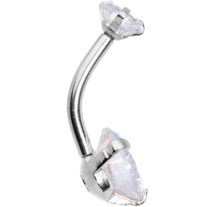 Aurora CZ Gem Duo Internally Threaded Belly Ring