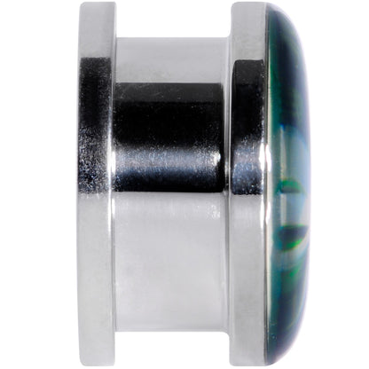 Green Hologram Marijuana Weed Leaf Screw Fit Plug Set 6G to 1 Inch