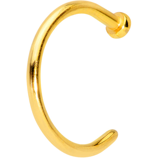 18G 5/16 Gold Tone PVD Implant Grade Titanium Disc Nose Hoop