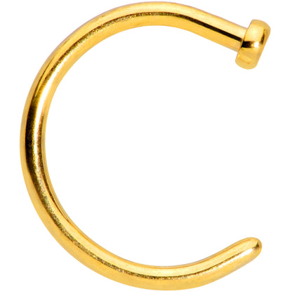 18G 5/16 Gold Tone PVD Implant Grade Titanium Disc Nose Hoop