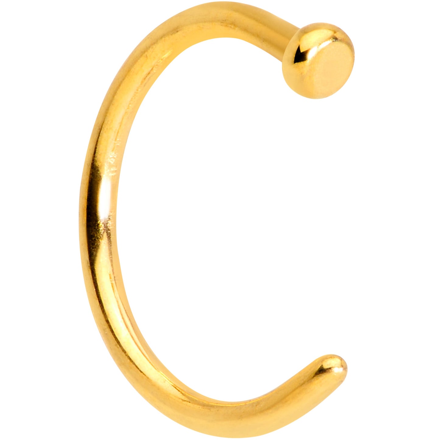 18G 5/16 Gold Tone PVD Implant Grade Titanium Disc Nose Hoop