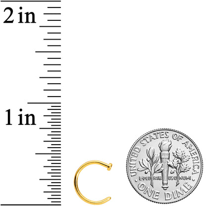 18G 5/16 Gold Tone PVD Implant Grade Titanium Disc Nose Hoop