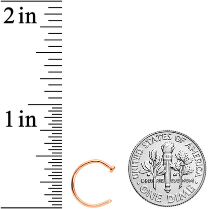 18G 3/8 Rose Gold Tone PVD Implant Grade Titanium Disc Nose Hoop