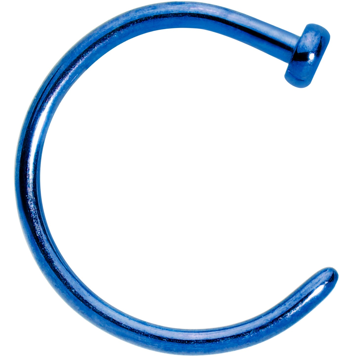20G 5/16 Blue PVD Implant Grade Titanium Disc Nose Hoop