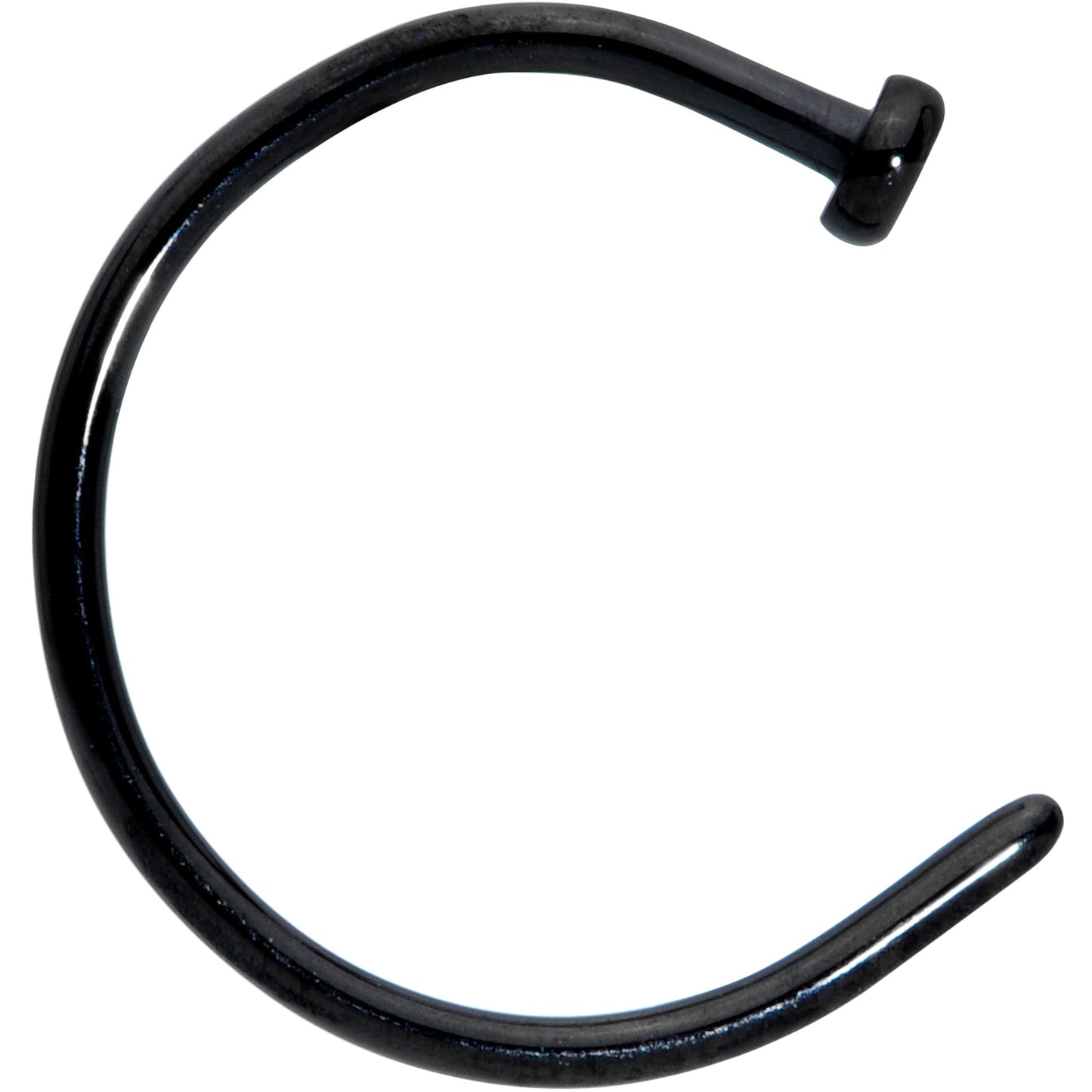 20G 3/8 Black PVD Implant Grade Titanium Disc Nose Hoop