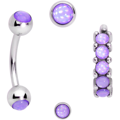 16G Purple Orb Septum Labret Cartilage Tragus Set of 4