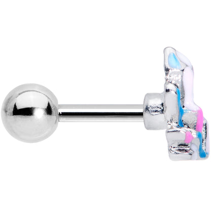 16G 1/4 Pink White Geology Cartilage Tragus Earring