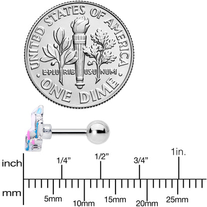 16G 1/4 Pink White Geology Cartilage Tragus Earring