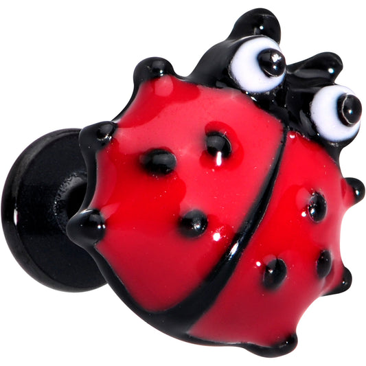 16G 1/4 Black Insect Ladybug Labret Monroe Tragus