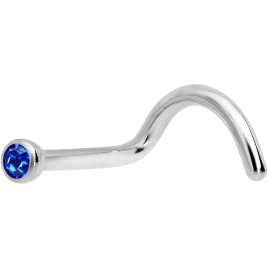 18G Blue 2mm Grade 23 Titanium Press Fit Left Nose Ring Screw