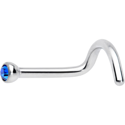 18G Blue 2mm Grade 23 Titanium Press Fit Left Nose Ring Screw