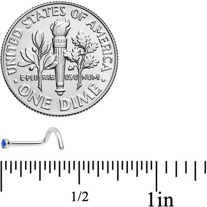 18G Blue 2mm Grade 23 Titanium Press Fit Left Nose Ring Screw