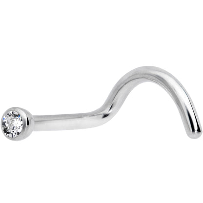 18G Clear 2mm Grade 23 Titanium Press Fit Left Nose Ring Screw