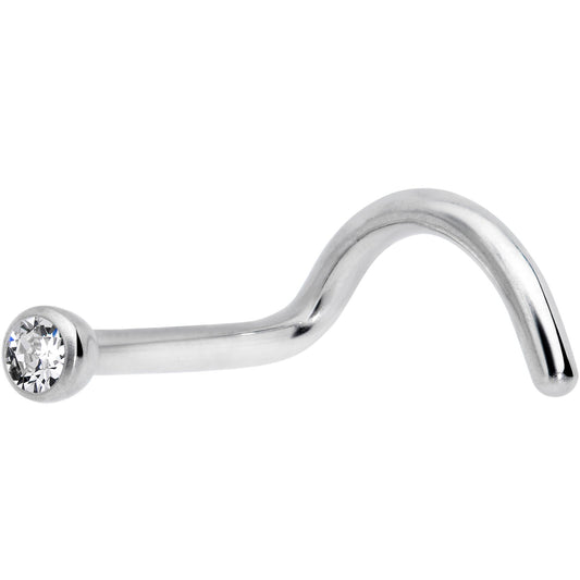 18G Clear 2mm Grade 23 Titanium Press Fit Left Nose Ring Screw