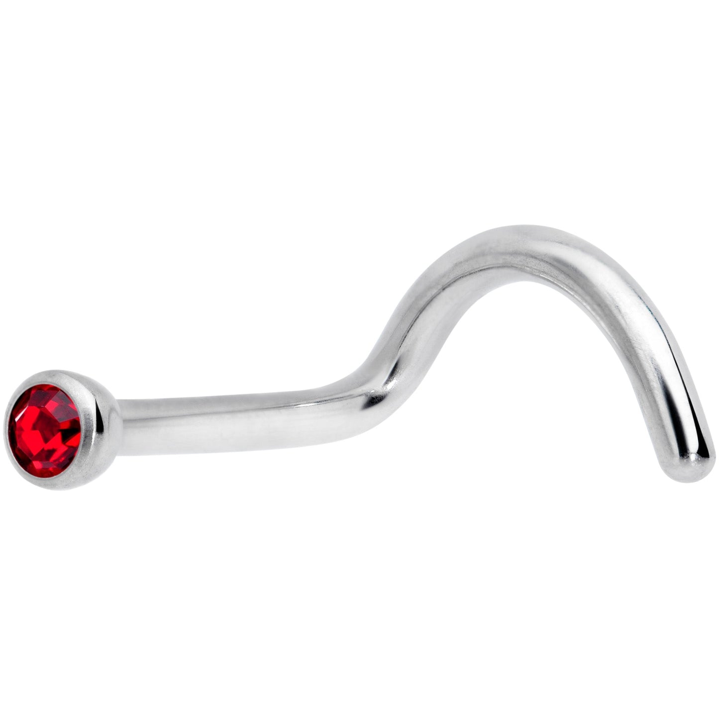 18G Red 2mm Grade 23 Titanium Press Fit Left Nose Ring Screw