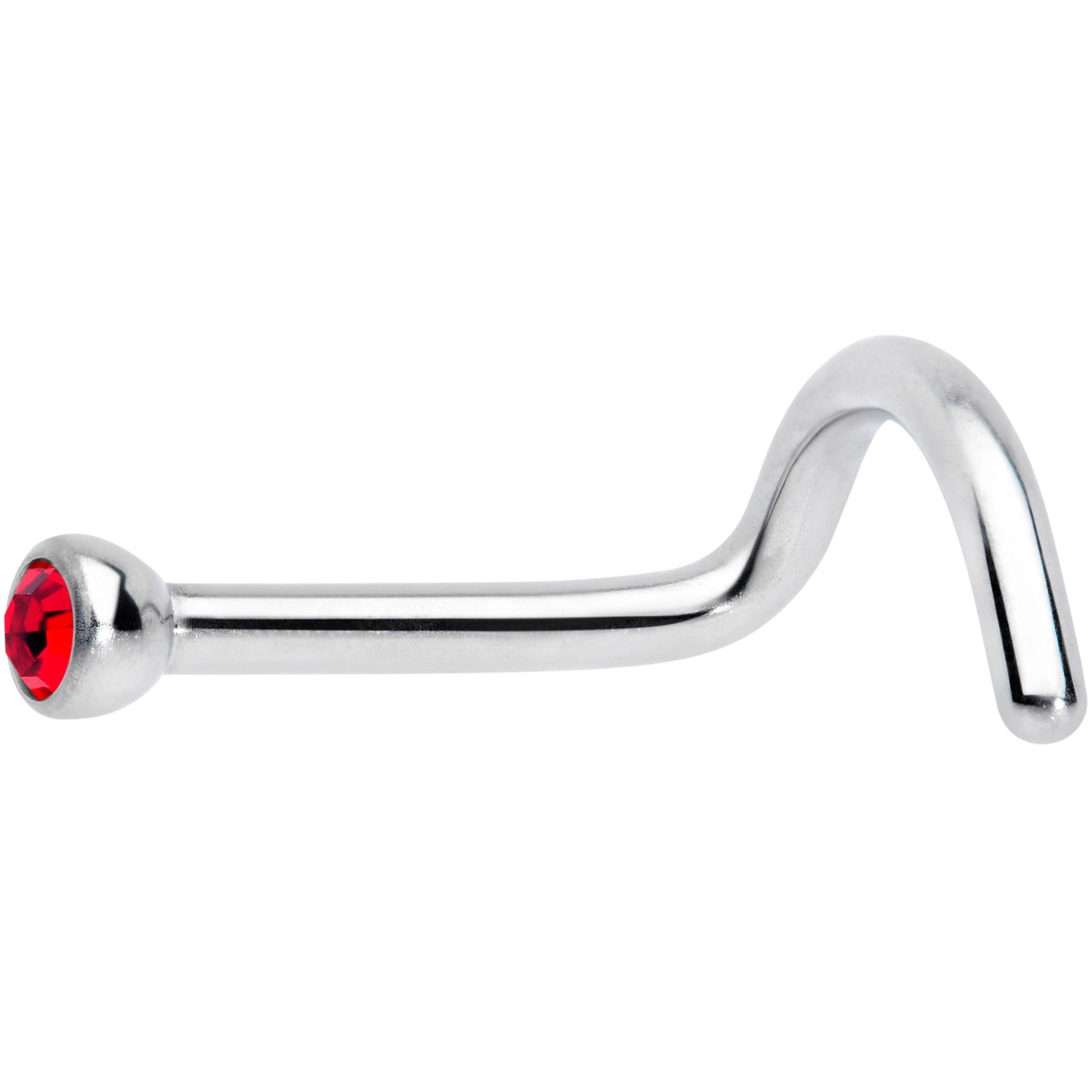 18G Red 2mm Grade 23 Titanium Press Fit Left Nose Ring Screw