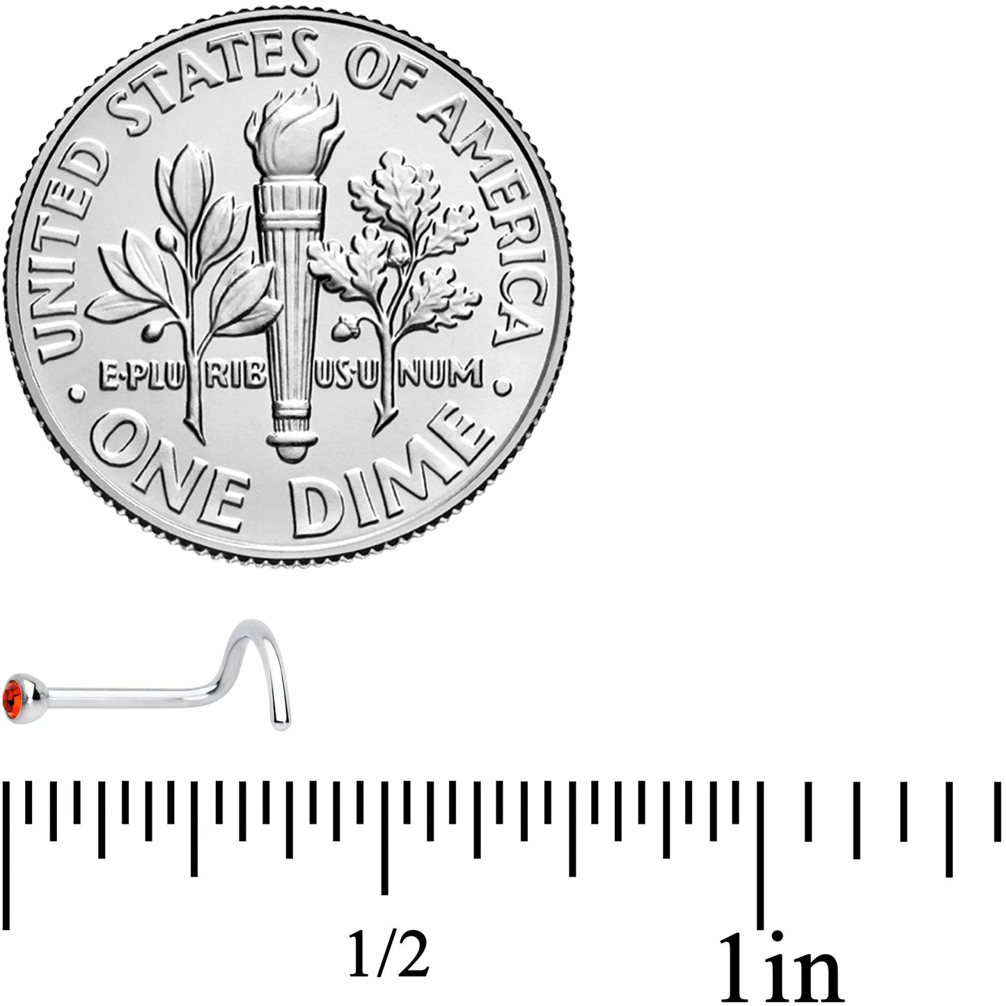 20G Red 2mm Grade 23 Titanium Press Fit Left Side Nose Screw