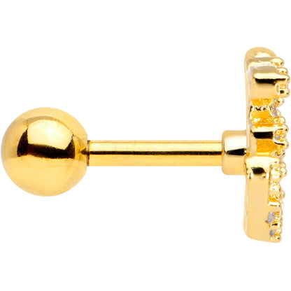 16G 1/4 Clear CZ Gem Gold Tone Amazing Om Cartilage Tragus