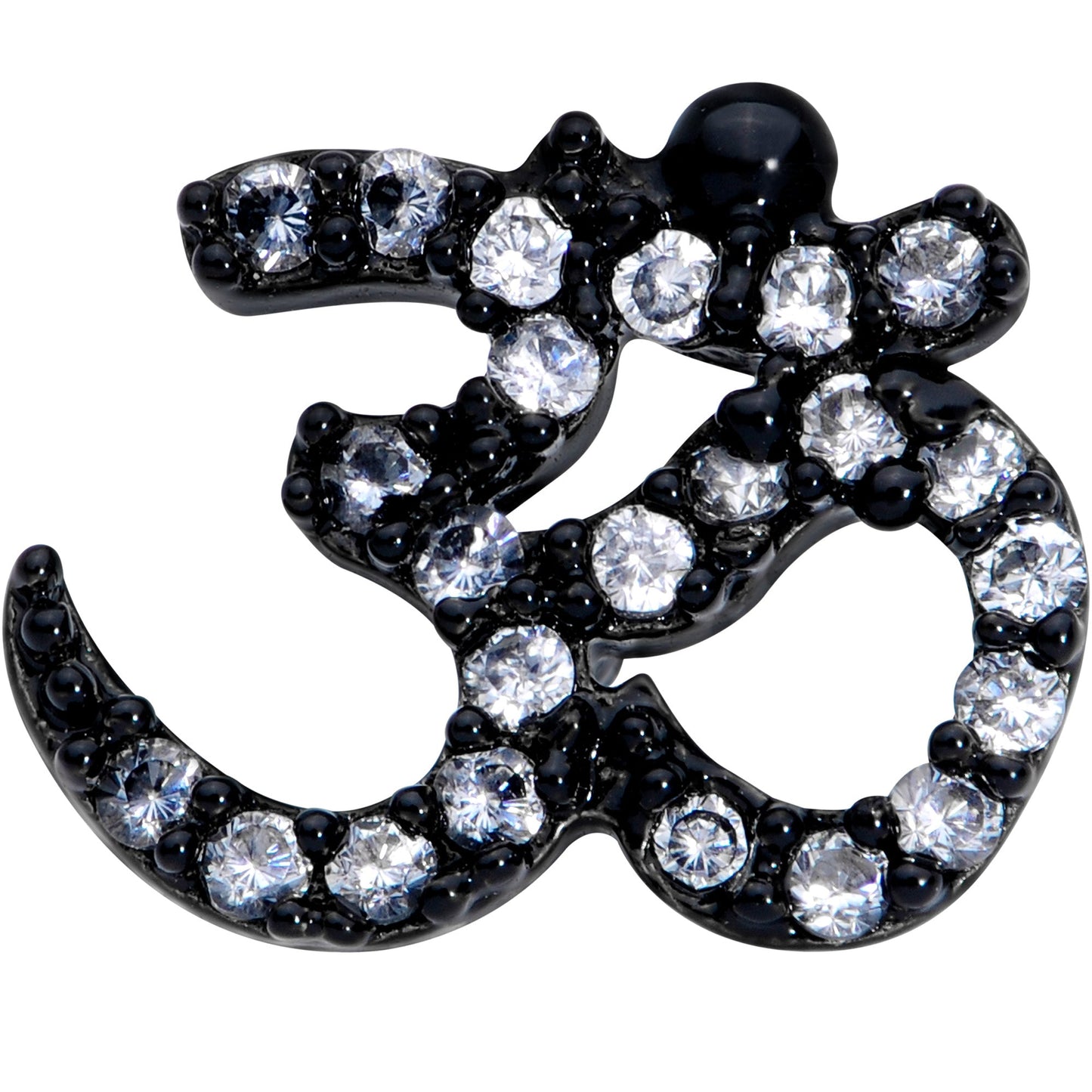 16G 5/16 Clear CZ Gem Black Amazing Om Labret Monroe Tragus