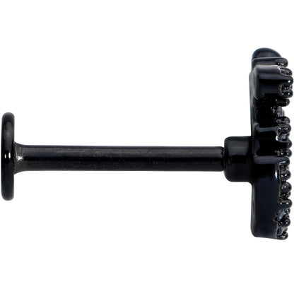 16G 5/16 Clear CZ Gem Black Amazing Om Labret Monroe Tragus