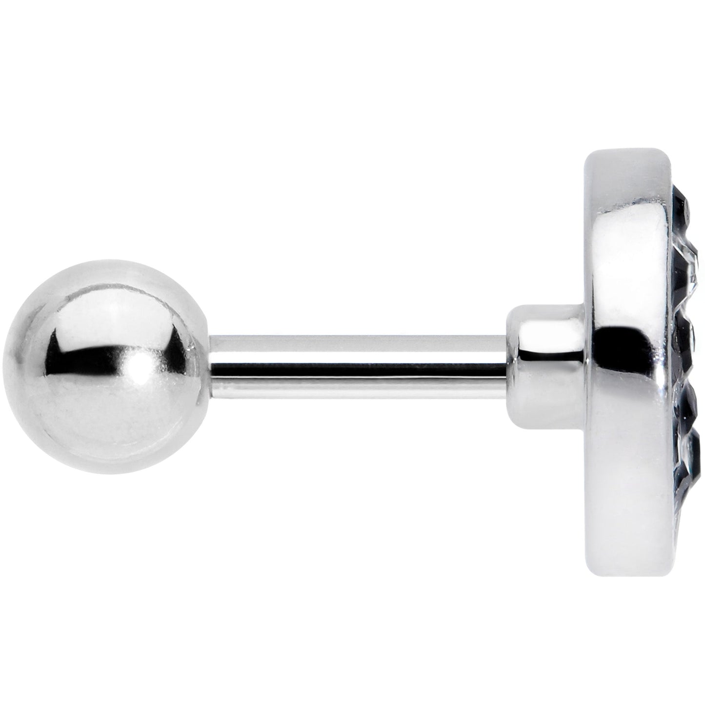 16G 1/4 Clear Black Gem Yin Yang Cartilage Tragus