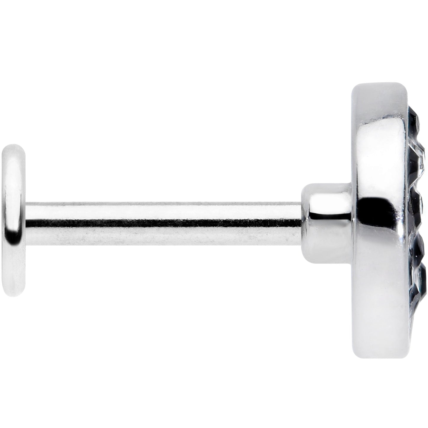 16G 5/16 Clear Black Gem Yin Yang Labret Monroe Tragus