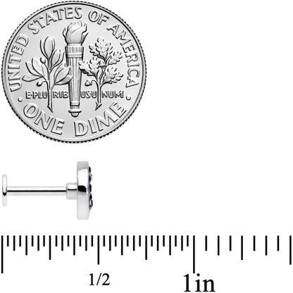 16G 5/16 Clear Black Gem Yin Yang Labret Monroe Tragus