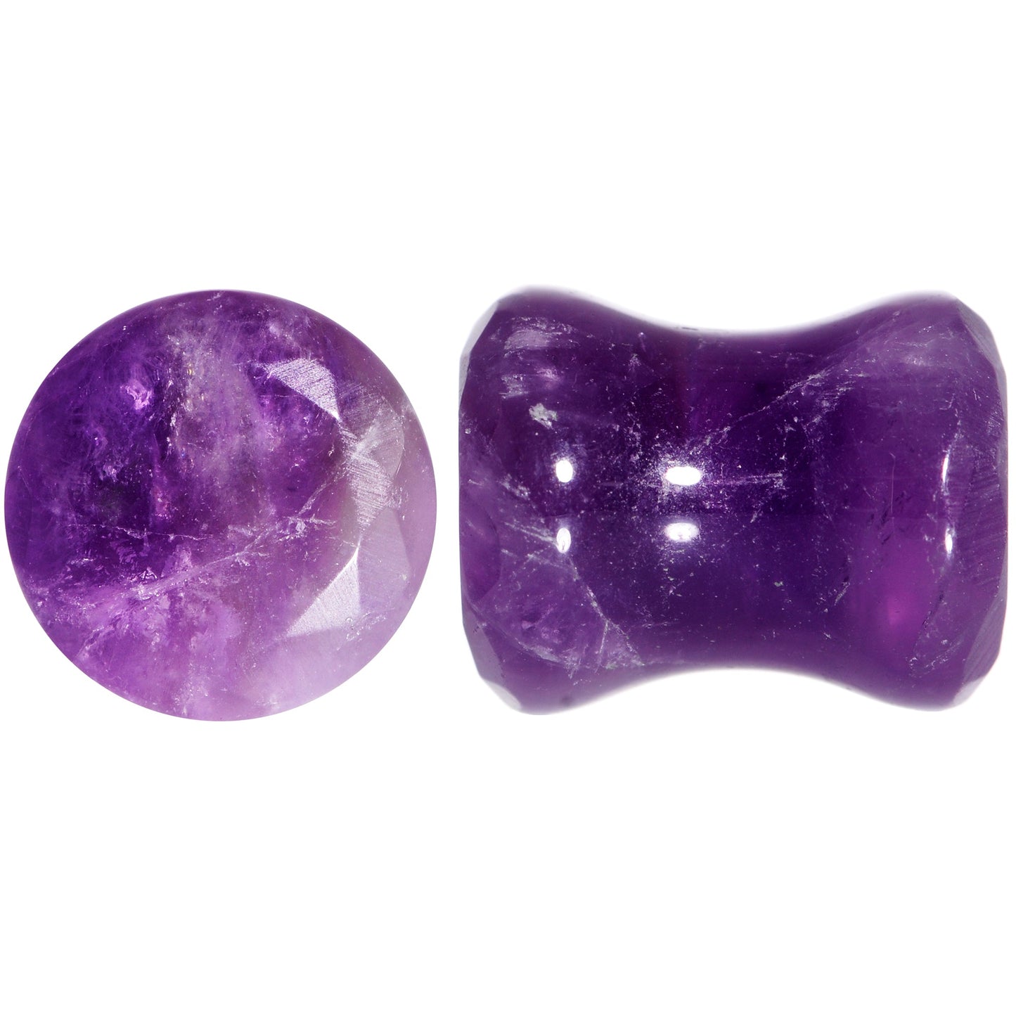 0G Purple Amethyst Saddle Plug Set