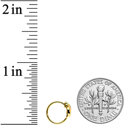 20G 5/16 Gold Tone Tropical Pineapple Nose Hoop Set of 3