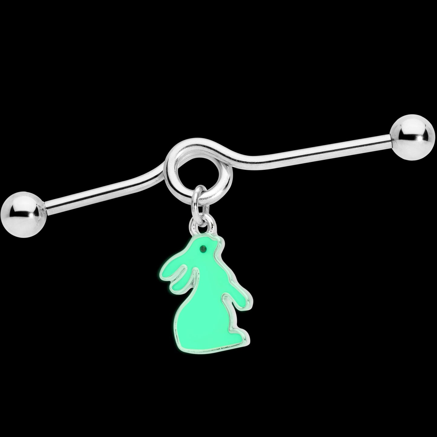 14G Easter Bunny Glow in the Dark Dangle Project Bar 38mm