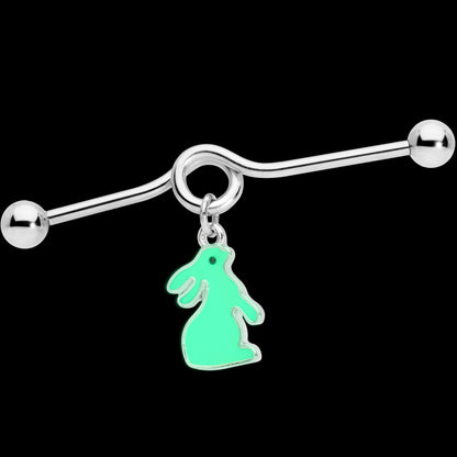 14G Easter Bunny Glow in the Dark Dangle Project Bar 38mm