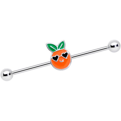 14G Citrus Fun Orange Fruit Industrial Barbell 38mm