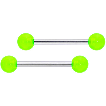 14G 9/16 Green Leprechaun St Patricks Day Nipple Ring Set of 4