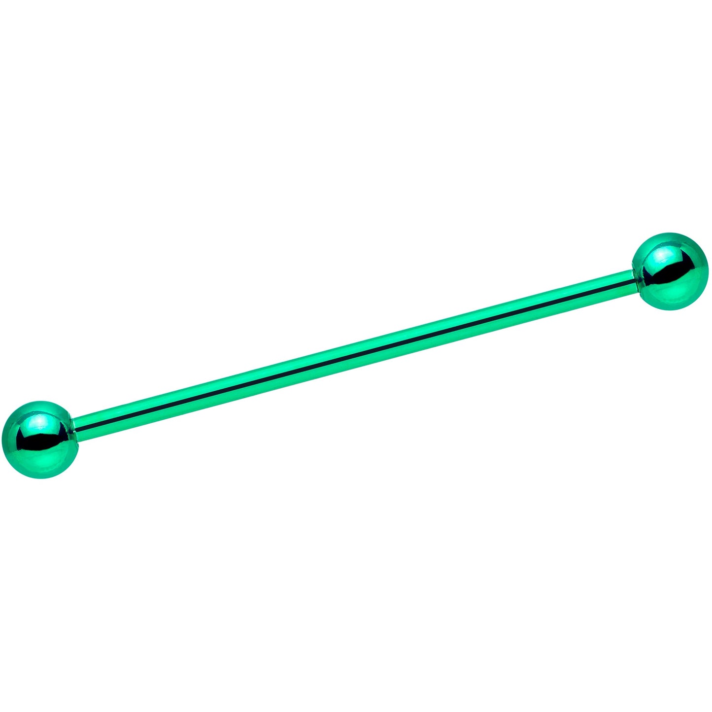 14G Green Leprechaun St Patricks Day Industrial Barbell Set 38mm