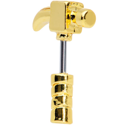 16G 1/4 Gold Tone Claw Hammer Cartilage Earring