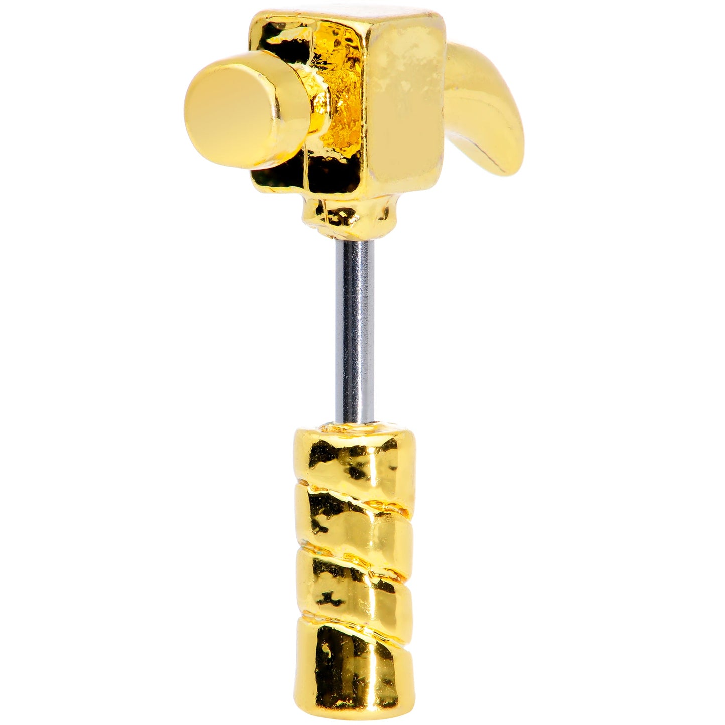 16G 1/4 Gold Tone Claw Hammer Cartilage Earring