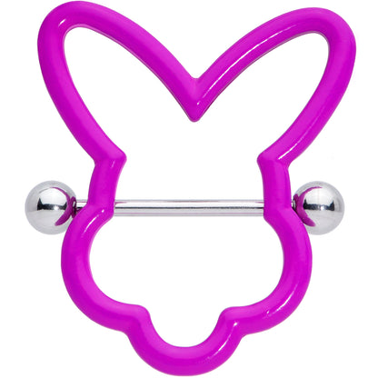 14G 9/16 Pink Glow in the Dark Easter Bunny Nipple Shield Set