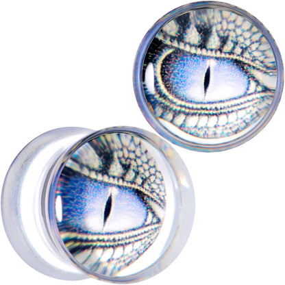 Clear Blue Acrylic Dragons Eye Saddle Plug Set