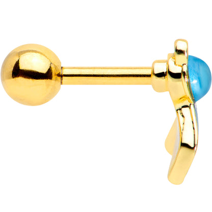 16G 1/4 Gold Tone Blue Green Mermaid Tail Cartilage Tragus