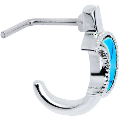 20G 5/16 Faux Turquoise Crescent Moon Faux Hoop L Shape Nose Ring
