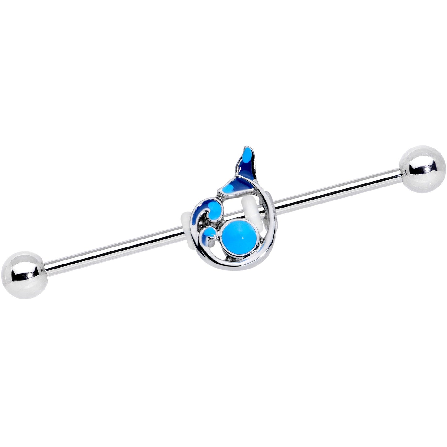 14G Blue Water Whale Industrial Barbell 38mm