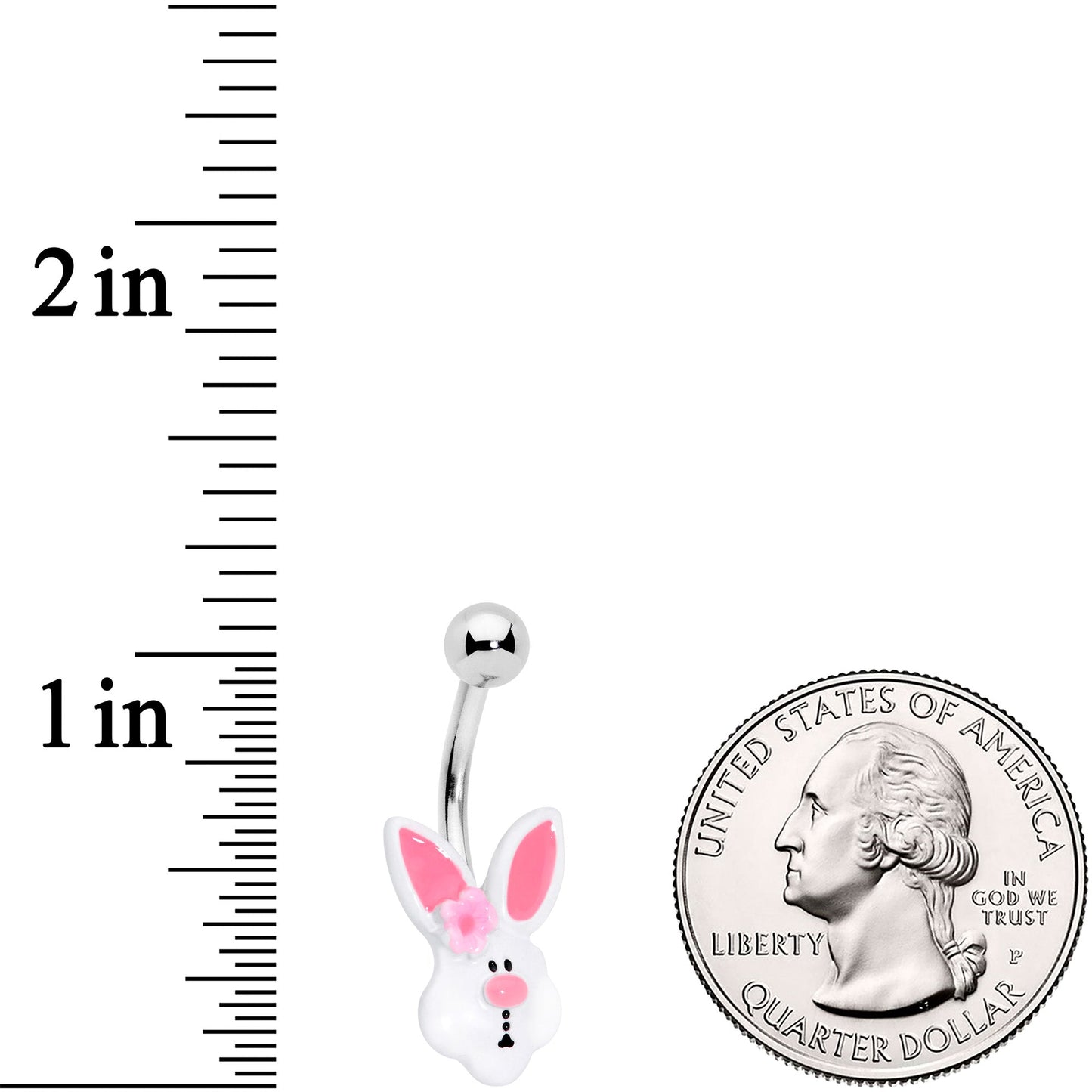 Pink Faux Opal Easter Bunny Belly Ring Set of 3