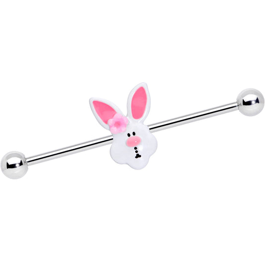 14G Easter Bunny Flower Industrial Barbell 38mm