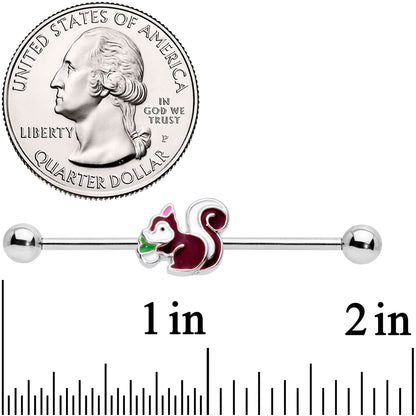 14G Snacking Squirrel Industrial Barbell 38mm