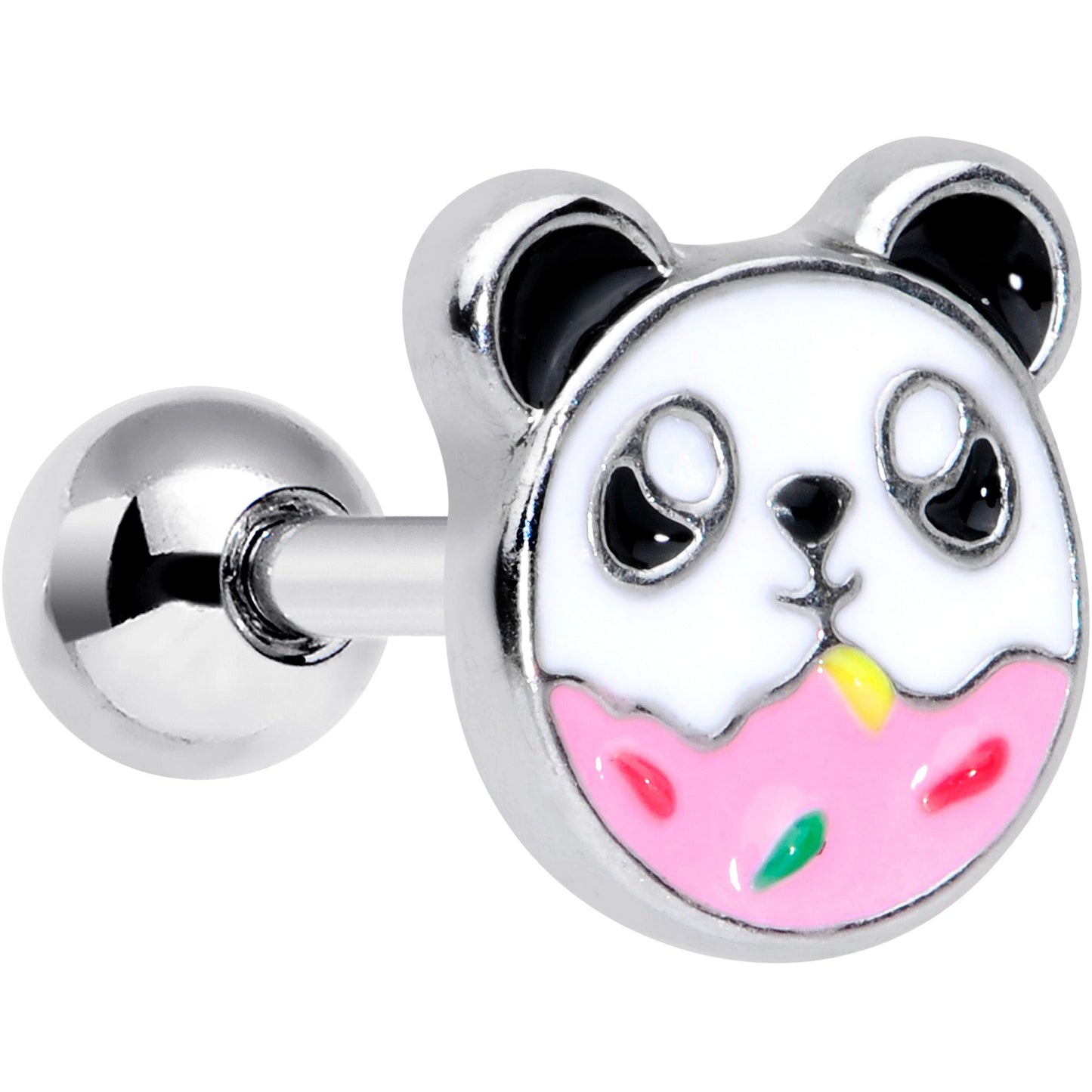 16G 1/4 Pink White Panda Donut Cartilage Tragus