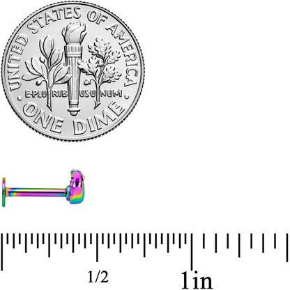 16G 5/16 Clear Gem Rainbow Bird Labret Monroe Tragus