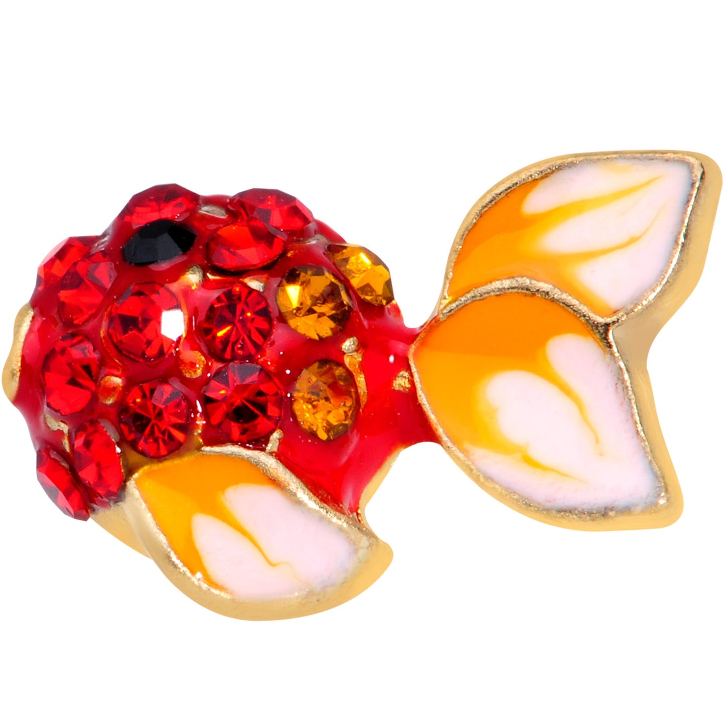 16G 5/16 Red Gem Gold Tone Blowfish Labret Monroe Tragus